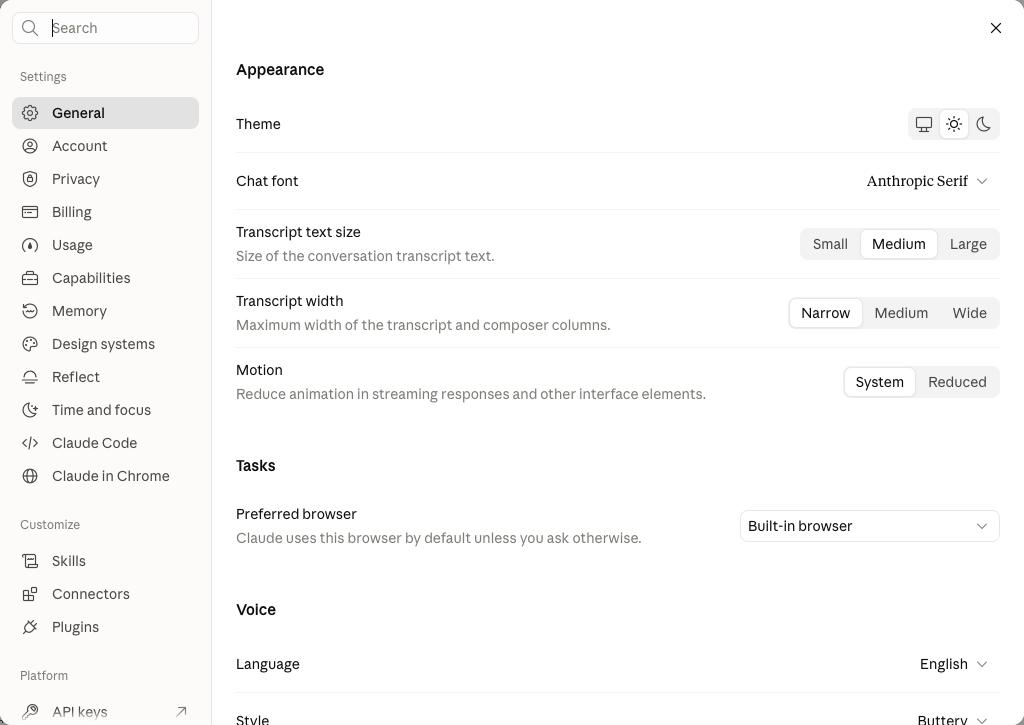 Claude Settings window with Connectors listed under Customize.
