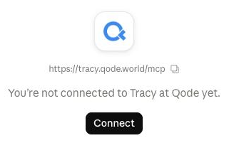 Tracy at Qode connector with the Connect button.